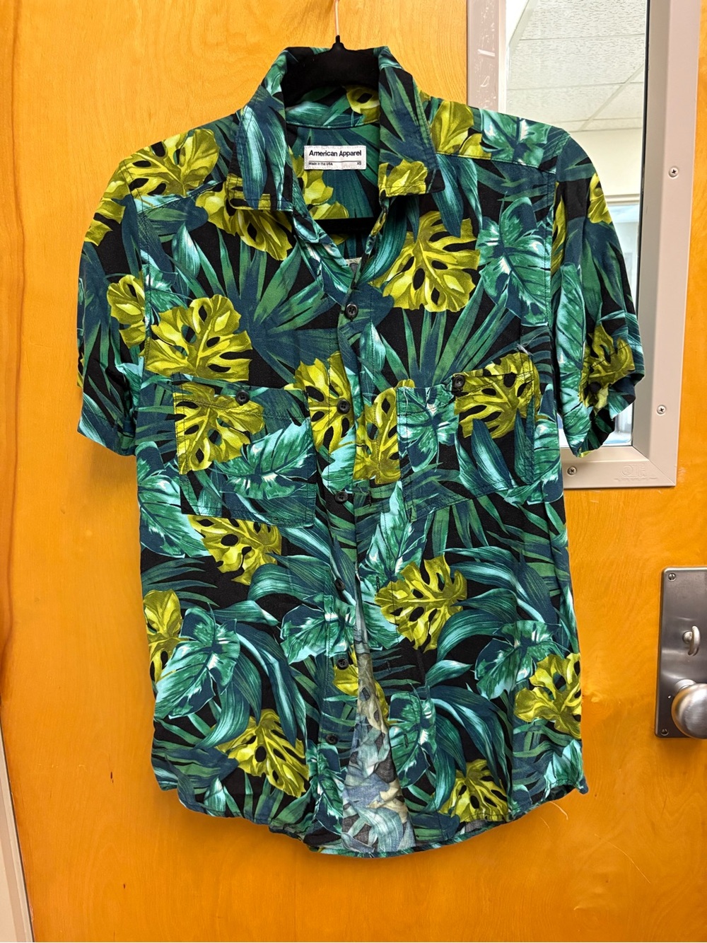 American Apparel Green Tropical Leaf Unisex Short-Sleeve Shirt